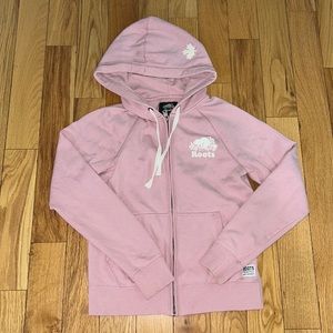 Women’s pink Roots Zipped hoodie size XS